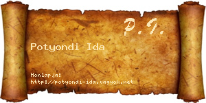 Potyondi Ida névjegykártya