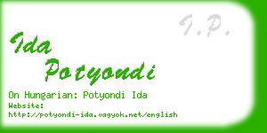 ida potyondi business card